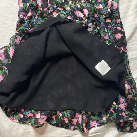 Veronica Beard Naomi Floral Mini Dress Sz 0 Women's Silk Long Sleeve Multicolor - Picture 7 of 10